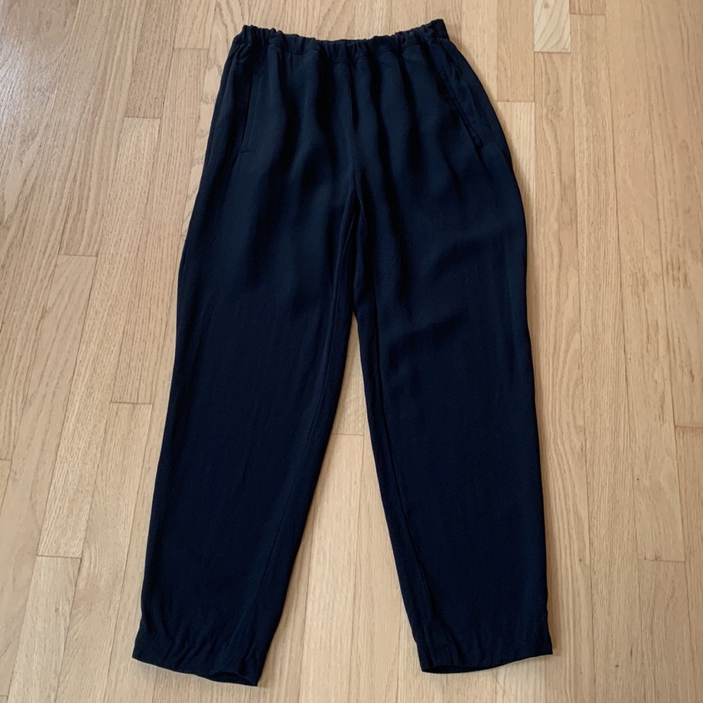 Cos Viscose Relaxed Fit Pull-On Pants Black